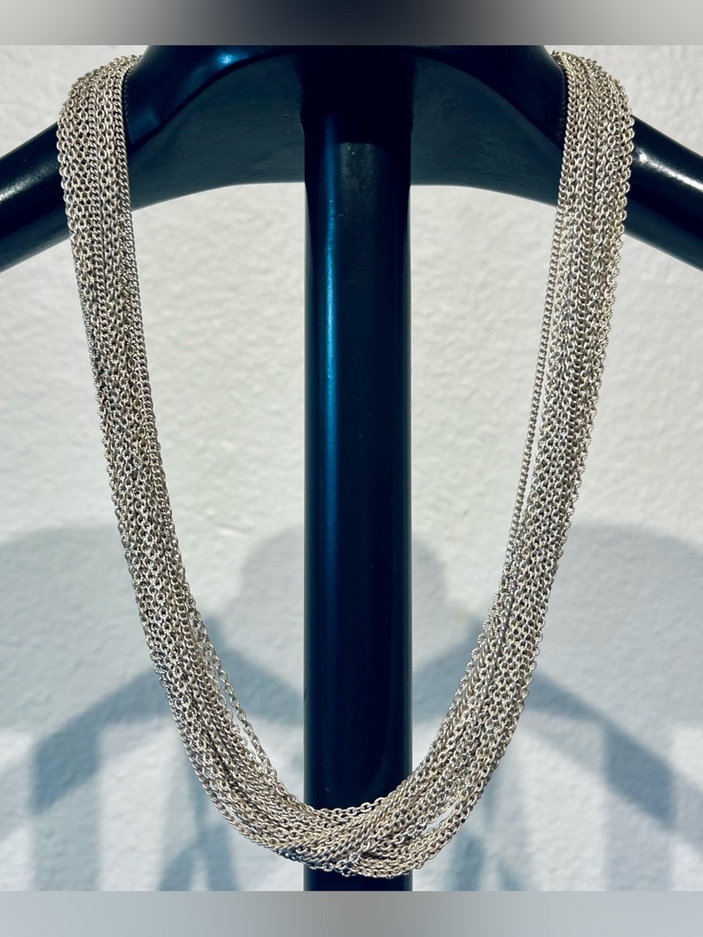 Vintage Silver Tone Multi-Strand Chain Necklace